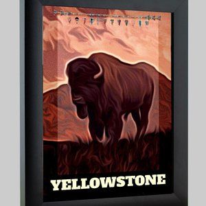 Yellowstone National Park 16 x 22 Framed Print Travel Poster Art Print
